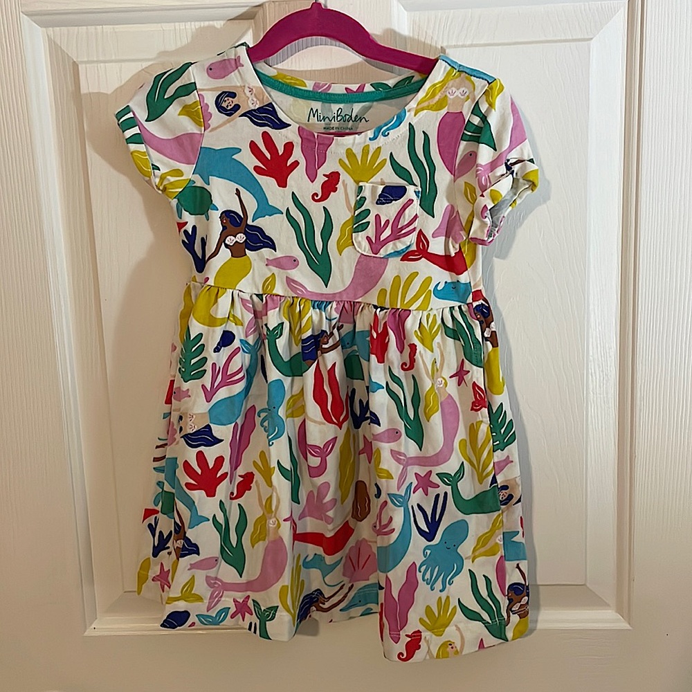 Mini Boden Mermaid Print Dress - EUC - Size 4/5